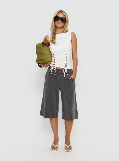 Lindee Tie Up Sleeveless Top White